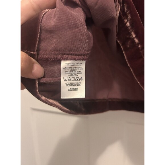 LOFT Sweetheart Velvet Puff Sleeve Top Dark Pink Size Petite Small Fairy Ballet - Picture 4 of 6